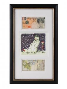 Colored offset lithographs by Banksy: Di-Faced Tenners and Rude Snowman.  These works offer buyers an opportunity to acquire pieces by the popular and enigmatic British graffiti artist.