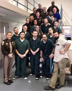 Fairfax County Sheriff Stacey Kincaid visits the inmates participating in the STAR pilot program in 2018. Sheriff’s Office and Fairfax-Falls Church Community Services Board staff also pictured.