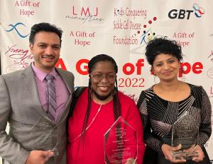 Dr. Zamip Patel, a medical doctor in Orlando, Florida, honored with “Champion of Impact” Award by the “Kids Conquering Sickle Cell Disease Foundation.”