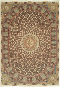 Unique Loom Sku #2438799 Beige 11' 3 x 16' 3 Tabriz Rectangle Rug