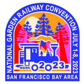 This is the logo for the 2023 National Garden Railway Convention
