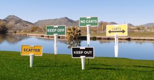 see innovations golf signs custom sign customized signage visible, versatile, durable golf course signs