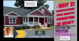 Analyst Gregory Palm to Cavco-‘Why is Manufactured Home Industry Production So Weak?’ Paradox Develops-‘Lower Expectations’ ‘More Singles’ in Q1-2023 Cavco Industries Quarterly Facts, Trends+MHVille Analysis