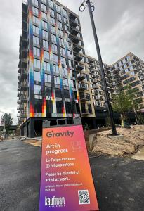 The brand new tower at Gravity takes its place in the Columbus skyline, featuring vibrant public art and more than 250-units of living space.