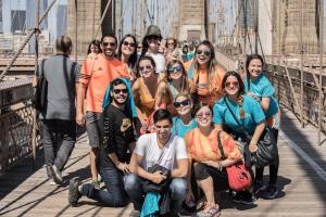 Nicole Faccio 2016 NY #LymphWalk team Brooklyn Bridge