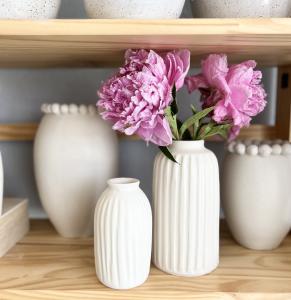 Handmade Coastal Vase created by ceramic artist Kristina Latraverse of Seagrass Pottery