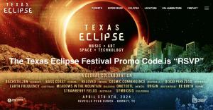 The Texas Eclipse Festival Promo Code is "RSVP"