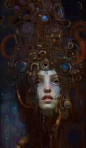 Medusa digital nft philosophical art Jean Arno best digital artist nft factory paris nft NYC new media artist immersive art AR XR MR VR art holographic art techart arttech artech astrée art and above boston monaco london paris poet philosophie poète philo