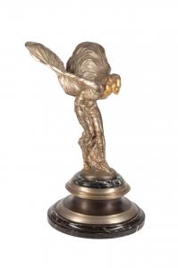 Silvered and gilded cast bronze sculpture by Charles Robinson Sykes (U.K.,1875-1950), titled Spirit of Ecstasy (circa 1935), depicting the Rolls-Royce hood mascot ($22,990).