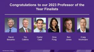 Finalists for the Outstanding Teacher of Year Award at Northwestern Kellogg