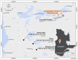 Figure 1: Hampden Project Location – James Bay Region of Quebec, Canada