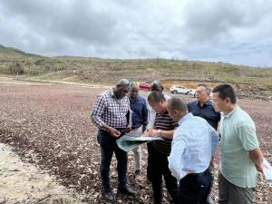 Officials from the Grenada Planning and Development Authority inspecting the site.