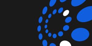 Image of blue and white circles on a black background