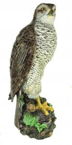 Hugo Lonitz majolica model of a hawk, circa 1875, with glass eyes, on a rocky ground with ferns and branches on an entwined branch base, 24 inches in height (est. $20,000-$25,000).