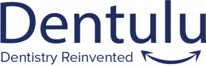 Dentulu logo: A stylized letter 'D' with the word 'Dentulu' in bold font, representing modern teledentistry and dental care.