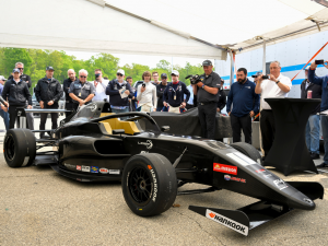 The Ligier JS F422 car is unveiled earlier this year at Road America. Photo courtesy of: SCCA Pro Racing/Gavin Baker