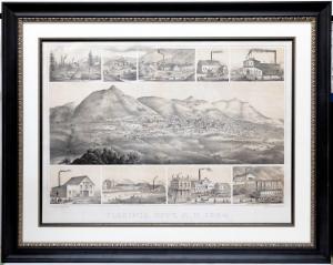 Original large format color lithograph by African-American artist Grafton T. Brown of different views of the Comstock in 1864 – Virginia City in the Nevada Territory (est. $25,000-$45,000).