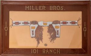 Beaded leather gun belt and two pistol holsters likely worn by a Native American performer in a Miller Bros. Wild West show at the 101 Ranch near Stillwater, Okla. (est. $20,000-$50,000).