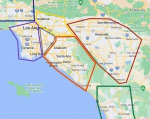Cantor’s Driving School Orange County CA service area map