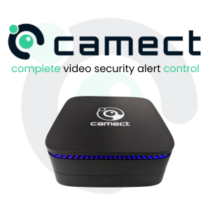 Camect logo with image of black box product