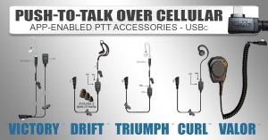 push-to-talk over cellular app-enabled PTT accessories - USBc