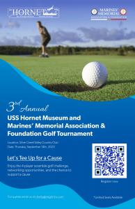 Golf Tournament Flyer with picture of golfer and relevant information