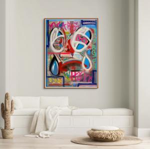 This piece is an example of graffiti style works available for rent or purchase.