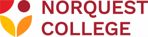 An orange and red graphic that represents NorQuest College