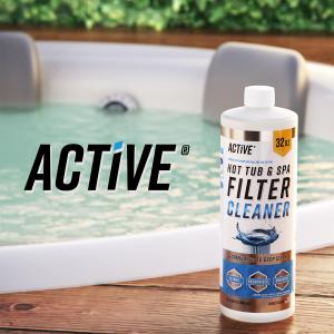 Hot tub filter cleaner compatible with pool and spa filters.