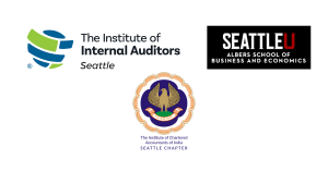 Logos of IIA Seattle, ICAI Seattle, and the Albers School of Business and Economics