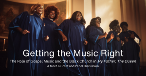 african-american choir in robes singing
