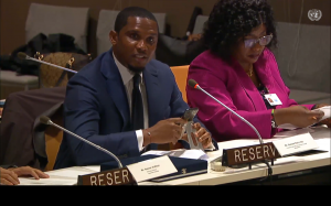 Samuel Eto'o Fils, president of the Cameroonian Football Federation Speaks at the UN Side Event on Technological Solutions for Tackling Exploitation & Human Trafficking in Sports