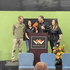 Warriors Heart Founders announced the Warriors Heart Virginia Soft Opening (L to R: Former Special Operations/Founder Tom Spooner, Founder Laurie Spooner, CEO/Founder Josh Lannon, and Former Law Enforcement Officer/Founder Lisa Lannon)
