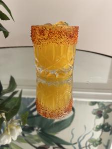 The Founders Bar specialty drink menu includes the Mariner Groom’s Mango-Rita named after Audra’s fiancé