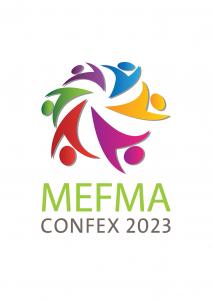 The logo of the MEFMA CONFEX 2023 conference in Riyadh, Saudi Arabia