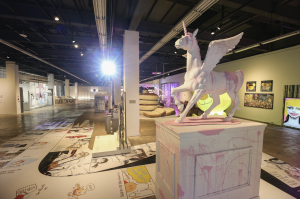 The statue of a Pegasus, the horse creature with wings and a horn, greets visitors at the Culture Pavilion at Gwangju Design Biennale | Photo by AVING News