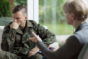 Veteran receiving counseling