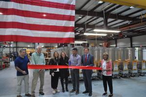 L-R: Joe Santaniello, Middlesex Chamber, State Senator Norm Needleman (D-CT33), Lauren Weinstein - Chief People Officer, Brian Weinstein - President, Senator Richard Blumenthal (D-CT) and Rosalyn Weinstein at Chapco's contract manufacturing facility.