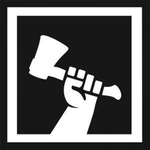 Dueling Axes logo, which shows a hand holding an axe