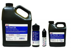 Photo showing all four sizes of Tufoil Air Tool Oil