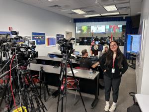 Lillian Khanna on-site at the Florida Department of Emergency Management