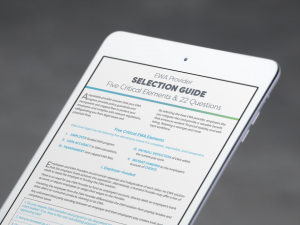 FlexWage EWA Provider Selection Guide Mockup on White iPad
