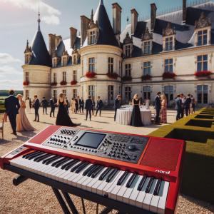 Keyboard being used at a wedding in France