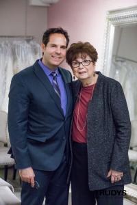 A photo of the late Trudy Blechman with her son Steven Blechman in 2017 at Trudys Brides and Special Occasions in Campbell, California.