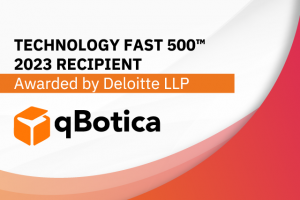 Image sharing how qBotica is  Deloitte Fast 500 Recipient and winner as a fastest growing company in North America
