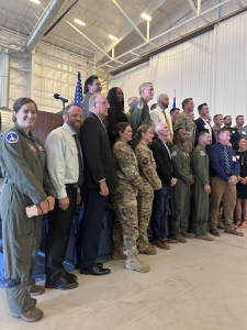 Group photo at Air Force Base during ceremony