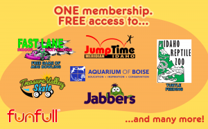 One Membership. Free Access to Fast Lane Indoor Kart Racing's Mini Bowling, Jump Time Meridian, Idaho Reptile Zoo, Treasure Valley Skate, Aquarium of Boise, Jabbers