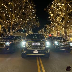 Avo LImo Fleet in front of the cherry creek mall shopping center in denver CO