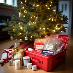 First Aid Kit under a Christmas tree.