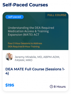 Recovery Keys DEA MATE CME 8 Hour Self-Paced Online Course